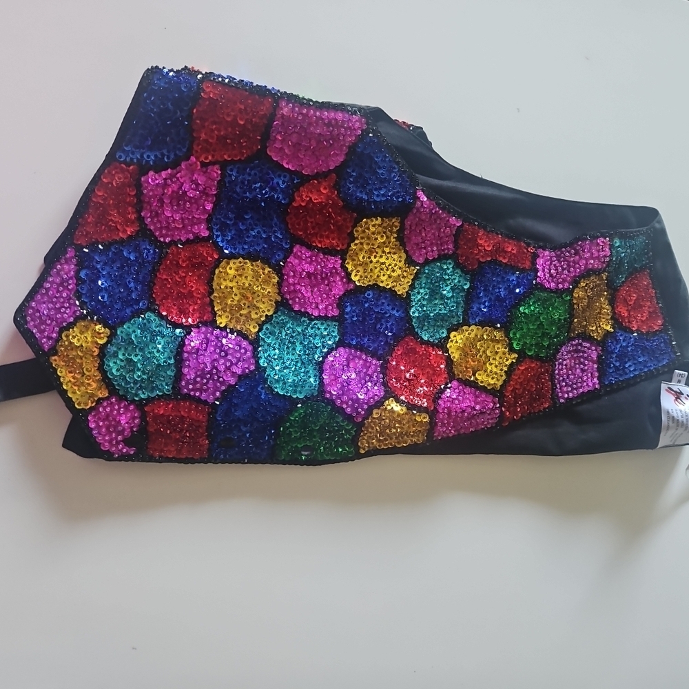 Vibrant Sequin Patchwork Vest - Picture 6 of 6